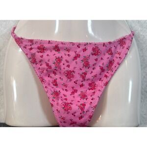 Amor y Besos Womens Large Pink Floral Cheeky Bikini Bottom  NWT‎